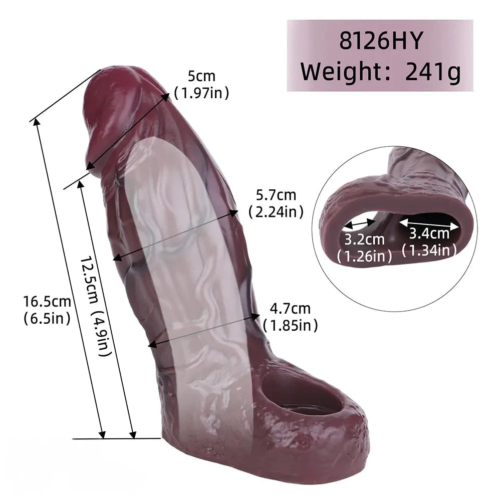 6.5in Cock Ring Dildo Sleeve For Couples Men Sex Toy For Sex Time