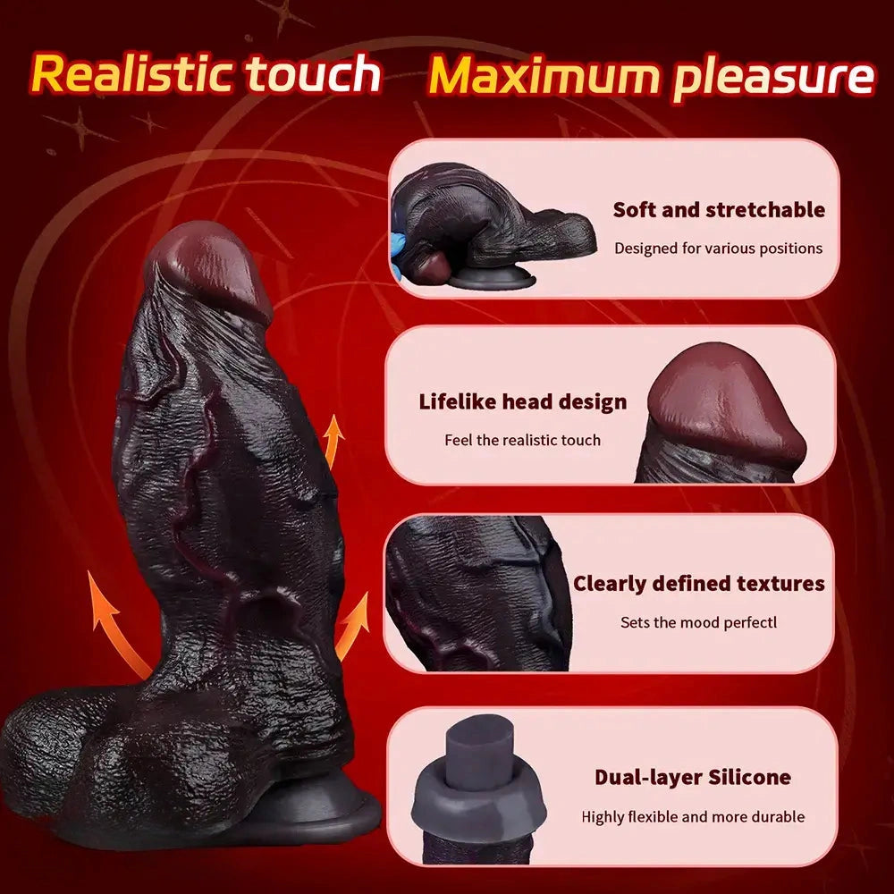 6.5in Dual Density Silicone Soft Real Feeling Dildo Adult Intimacy Product