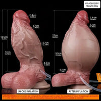 6.5in Inflatable Water-Spraying Silicone Soft Anal Penis Dildo Adult Toy