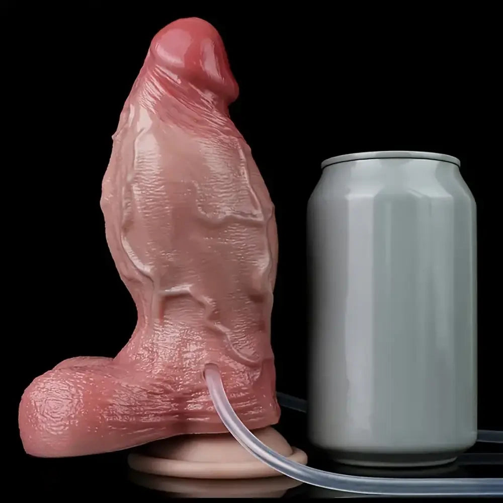 6.5in Inflatable Water-Spraying Silicone Soft Anal Penis Dildo Adult Toy