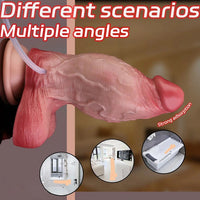 6.5in Liquid Thick Fat Real Silicone Double Layer Realistic Cumming Dildo