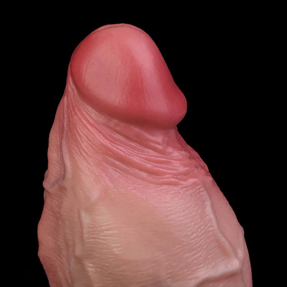 6.5in Liquid Thick Fat Real Silicone Double Layer Realistic Cumming Dildo
