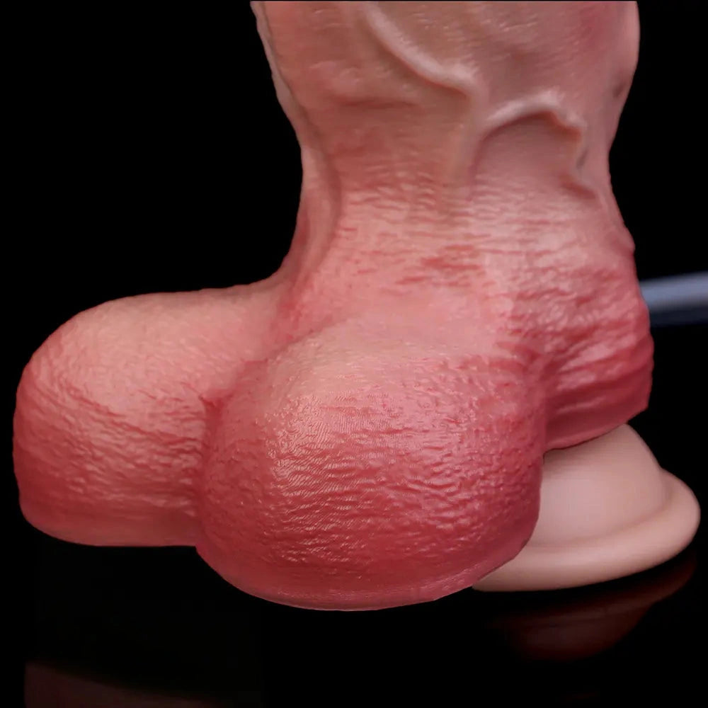 6.5in Liquid Thick Fat Real Silicone Double Layer Realistic Cumming Dildo