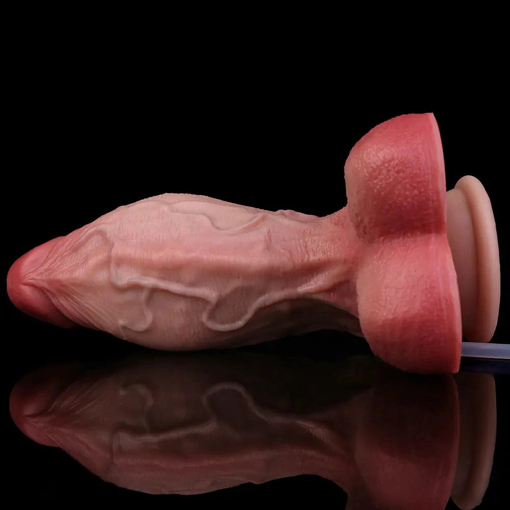 6.5in Liquid Thick Fat Real Silicone Double Layer Realistic Cumming Dildo