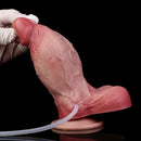6.5in Liquid Thick Fat Real Silicone Double Layer Realistic Cumming Dildo