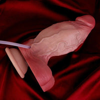 6.5in Liquid Thick Fat Real Silicone Double Layer Realistic Cumming Dildo