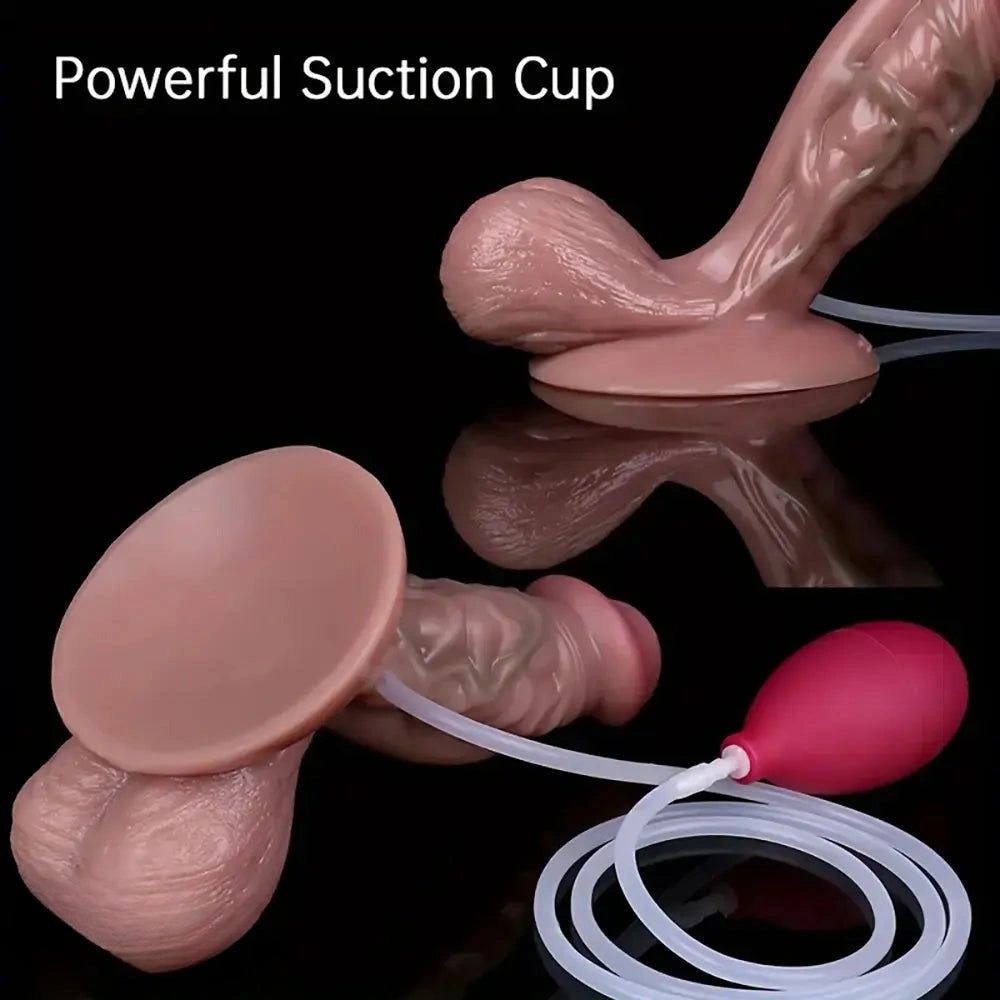 6.5in Realistic Liquid Silicone Spray Simulate Vein Muscle-like Soft Dildo
