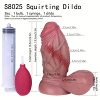 6.5in Realistic Silicone Lifelike Glans Foreskin Dildo with Squirt Function