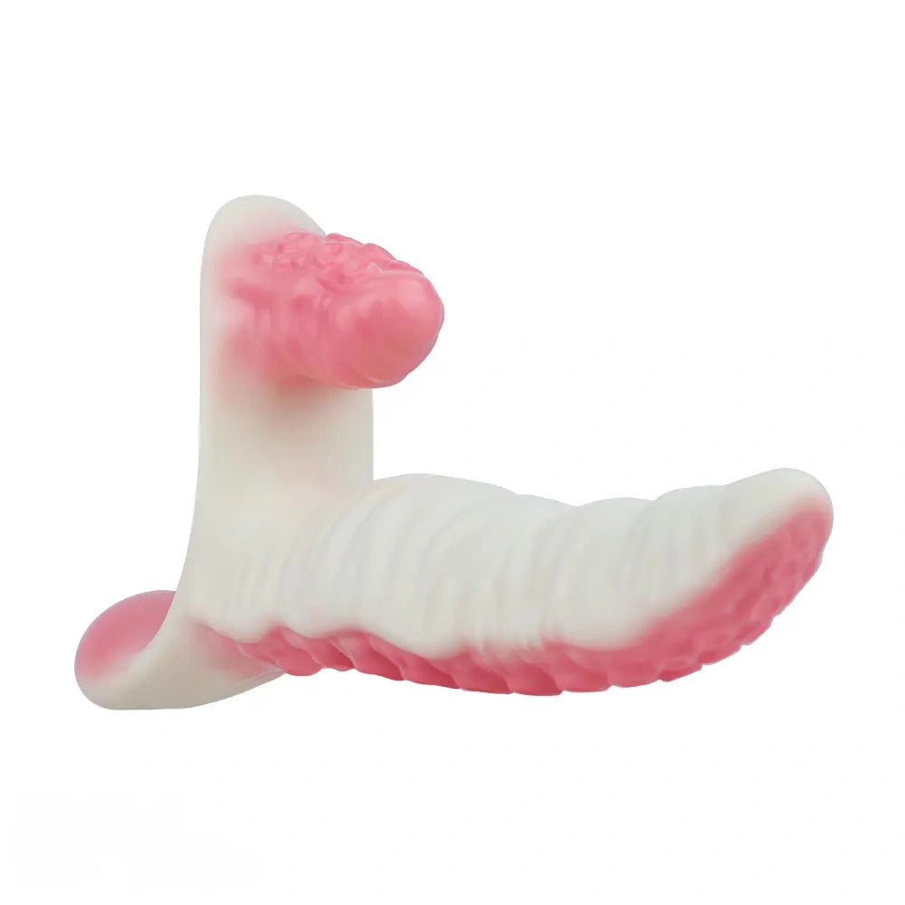 6.5in Tentacle Strap on Vibrating Dildo Natural Curved Soft Liquid Silicone