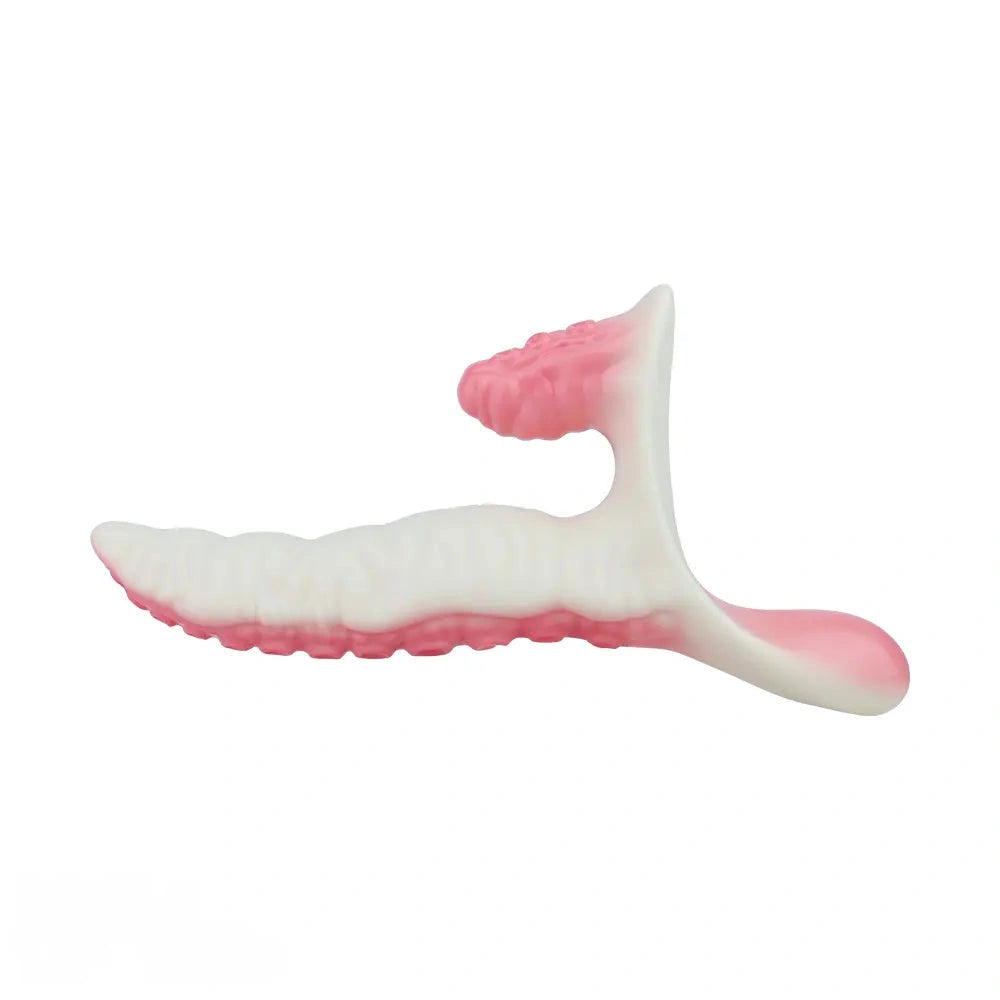 6.5in Tentacle Strap on Vibrating Dildo Natural Curved Soft Liquid Silicone