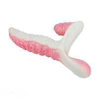 6.5in Tentacle Strap on Vibrating Dildo Natural Curved Soft Liquid Silicone
