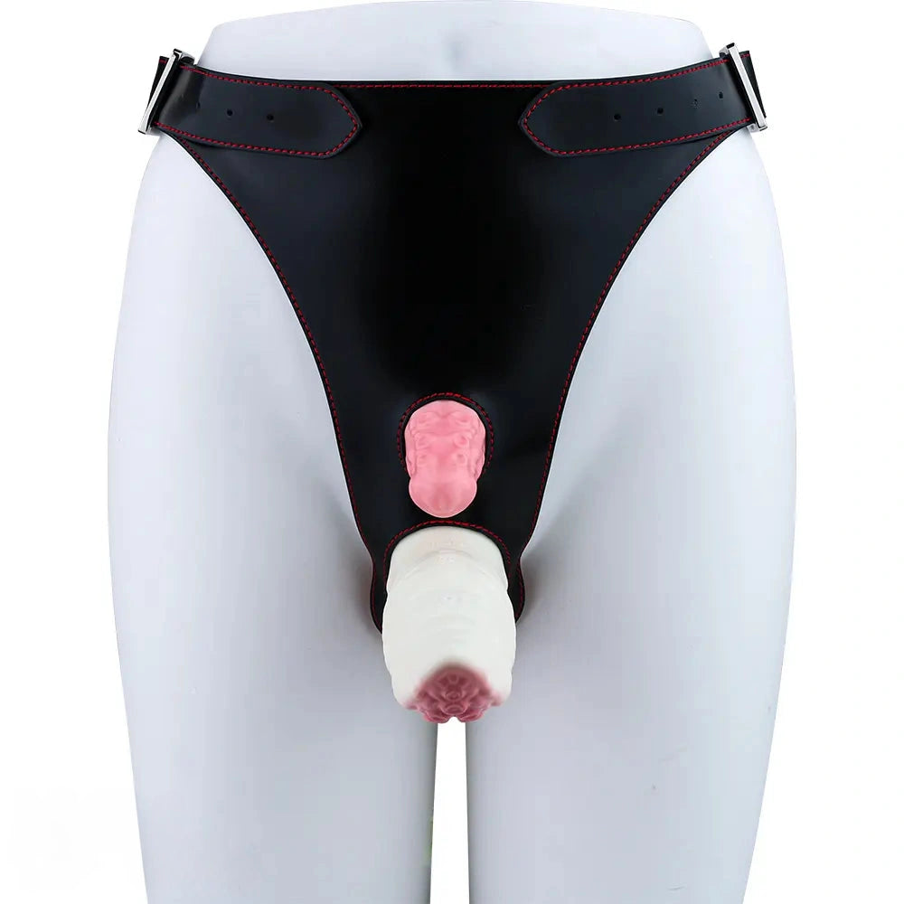 6.5in Tentacle Strap on Vibrating Dildo Natural Curved Soft Liquid Silicone