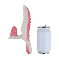 6.5in Tentacle Strap on Vibrating Dildo Natural Curved Soft Liquid Silicone