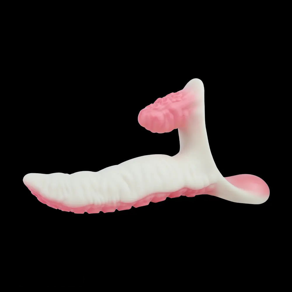 6.5in Tentacle Strap on Vibrating Dildo Natural Curved Soft Liquid Silicone