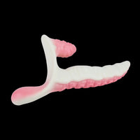 6.5in Tentacle Strap on Vibrating Dildo Natural Curved Soft Liquid Silicone