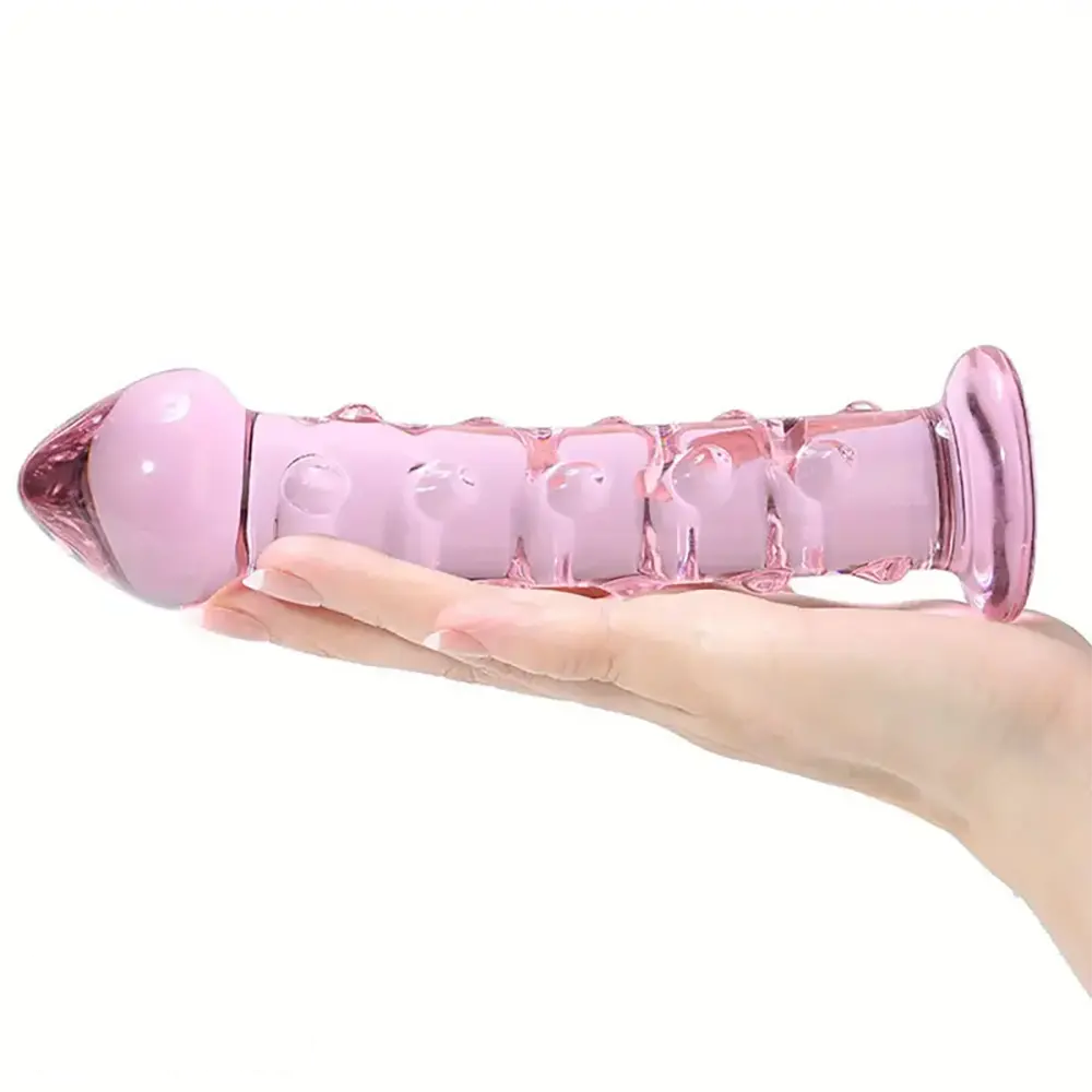 6.61in Clear Glass Adult Sex G-spot Spiked Dildo Anal Stimulation Toy