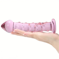 6.61in Clear Glass Adult Sex G-spot Spiked Dildo Anal Stimulation Toy