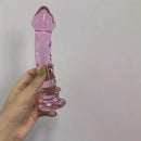 6.61in Clear Glass Adult Sex G-spot Spiked Dildo Anal Stimulation Toy