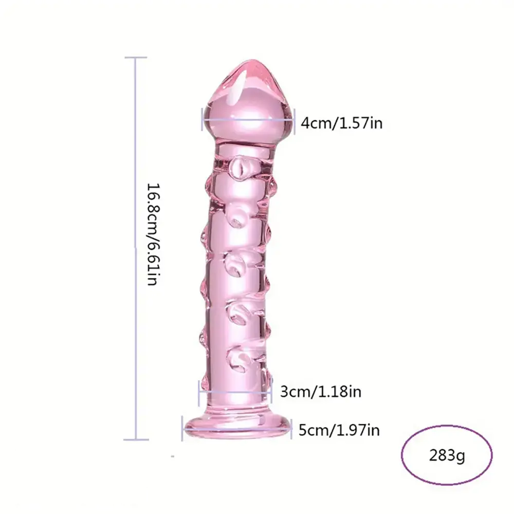 6.61in Clear Glass Adult Sex G-spot Spiked Dildo Anal Stimulation Toy