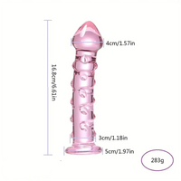 6.61in Clear Glass Adult Sex G-spot Spiked Dildo Anal Stimulation Toy