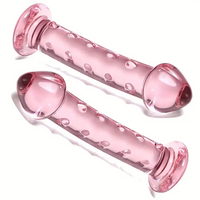 6.61in Clear Glass Adult Sex G-spot Spiked Dildo Anal Stimulation Toy