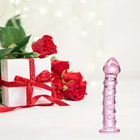 6.61in Clear Glass Adult Sex G-spot Spiked Dildo Anal Stimulation Toy