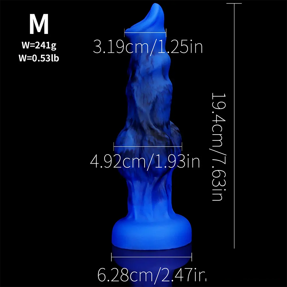 6.65in 7.63in 8.3in 9.25in 10.03in Fantasy Dog Cock Knot Dildo