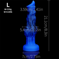 6.65in 7.63in 8.3in 9.25in 10.03in Fantasy Dog Cock Knot Dildo