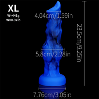 6.65in 7.63in 8.3in 9.25in 10.03in Fantasy Dog Cock Knot Dildo