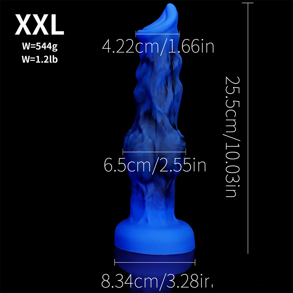 6.65in 7.63in 8.3in 9.25in 10.03in Fantasy Dog Cock Knot Dildo