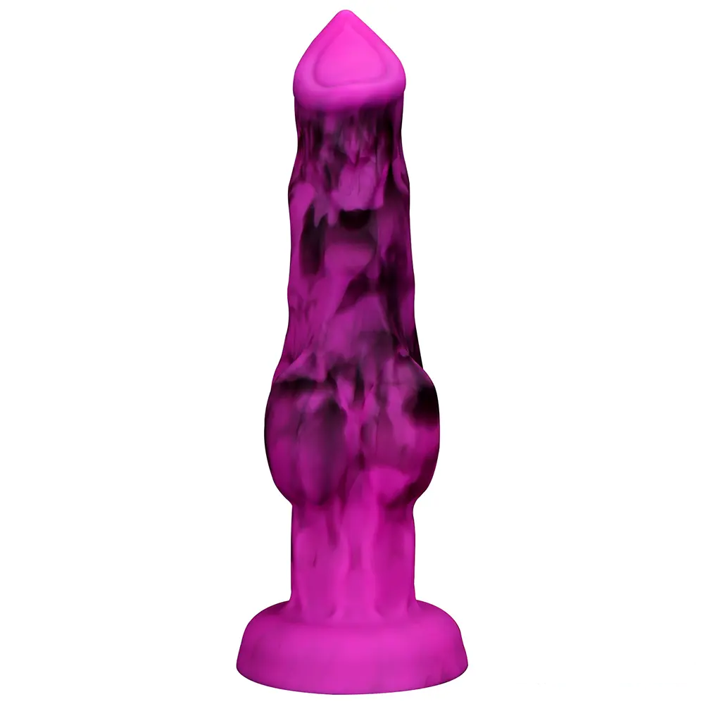 6.65in 7.63in 8.3in 9.25in 10.03in Fantasy Dog Knot Silicone Soft Dildo
