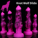 6.65in 7.63in 8.3in 9.25in 10.03in Fantasy Dog Knot Silicone Soft Dildo