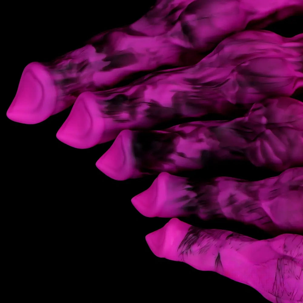 6.65in 7.63in 8.3in 9.25in 10.03in Fantasy Dog Knot Silicone Soft Dildo