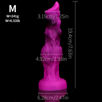 6.65in 7.63in 8.3in 9.25in 10.03in Fantasy Dog Knot Silicone Soft Dildo