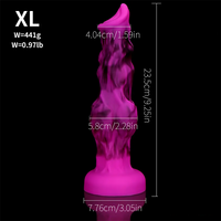 6.65in 7.63in 8.3in 9.25in 10.03in Fantasy Dog Knot Silicone Soft Dildo