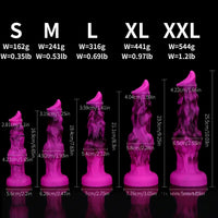 6.65in 7.63in 8.3in 9.25in 10.03in Fantasy Dog Knot Silicone Soft Dildo
