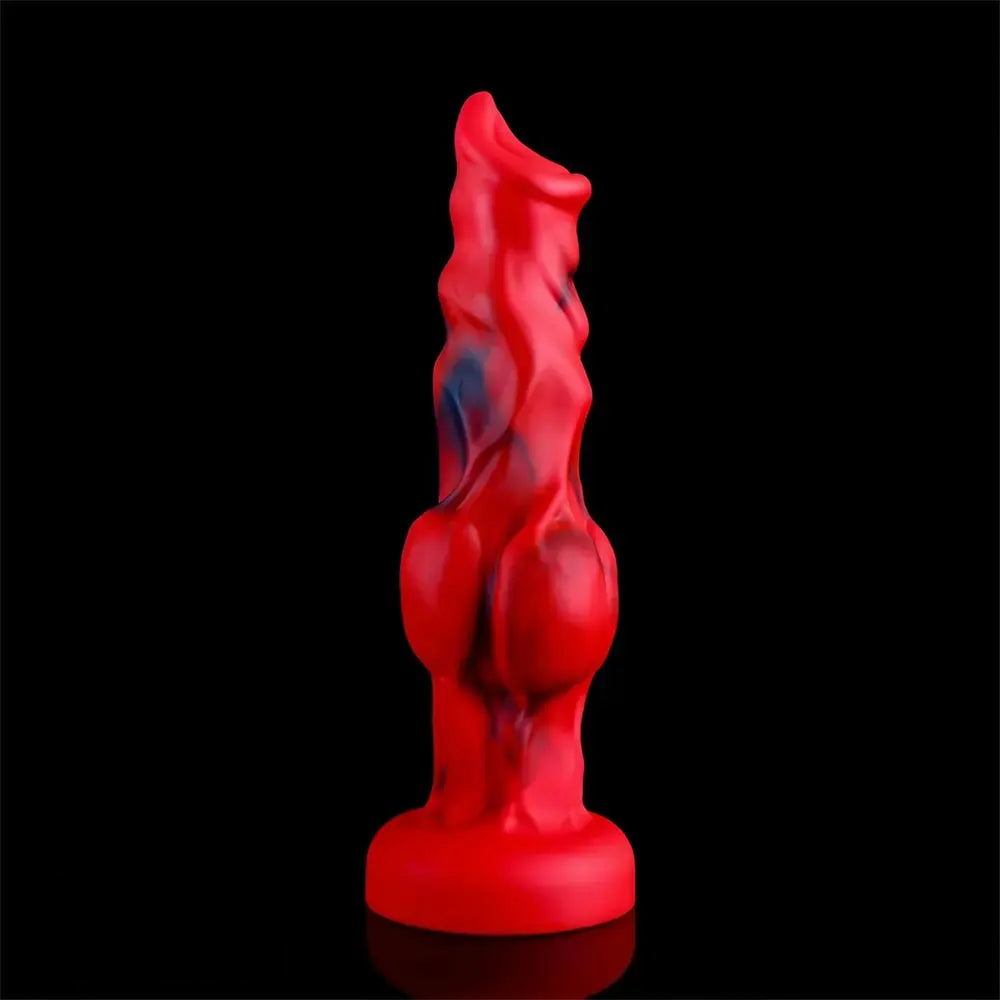 6.65in 7.63in 8.3in 9.25in 10.03in Red Black Mixed Monster Dog Knot Dildo