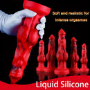 6.65in 7.63in 8.3in 9.25in 10.03in Red Black Mixed Monster Dog Knot Dildo