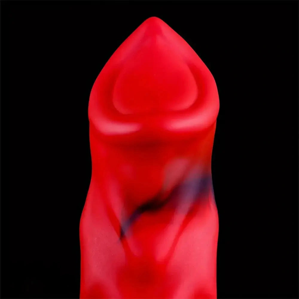 6.65in 7.63in 8.3in 9.25in 10.03in Red Black Mixed Monster Dog Knot Dildo