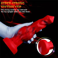 6.65in 7.63in 8.3in 9.25in 10.03in Red Black Mixed Monster Dog Knot Dildo