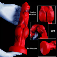 6.65in 7.63in 8.3in 9.25in 10.03in Red Black Mixed Monster Dog Knot Dildo