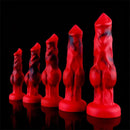 6.65in 7.63in 8.3in 9.25in 10.03in Red Black Mixed Monster Dog Knot Dildo
