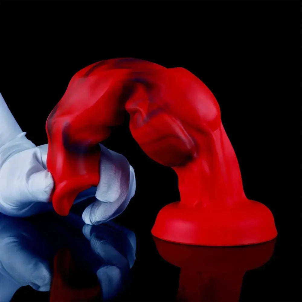 6.65in 7.63in 8.3in 9.25in 10.03in Red Black Mixed Monster Dog Knot Dildo