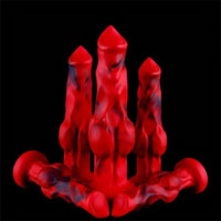6.65in 7.63in 8.3in 9.25in 10.03in Red Black Mixed Monster Dog Knot Dildo
