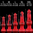 6.65in 7.63in 8.3in 9.25in 10.03in Red Black Mixed Monster Dog Knot Dildo