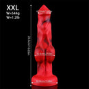 6.65in 7.63in 8.3in 9.25in 10.03in Red Black Mixed Monster Dog Knot Dildo
