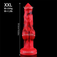 6.65in 7.63in 8.3in 9.25in 10.03in Red Black Mixed Monster Dog Knot Dildo