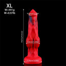 6.65in 7.63in 8.3in 9.25in 10.03in Red Black Mixed Monster Dog Knot Dildo