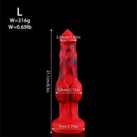 6.65in 7.63in 8.3in 9.25in 10.03in Red Black Mixed Monster Dog Knot Dildo