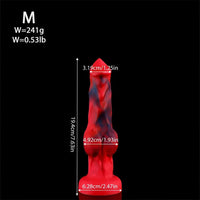6.65in 7.63in 8.3in 9.25in 10.03in Red Black Mixed Monster Dog Knot Dildo